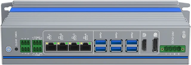 Alt view image 3 of 5 - Book-Style Industrial Computer, Q670 I3 12300T, IX24, 2 x RS485 Optical Isolation, 4 x LAN, 12-24V 4-pin Phoenix, Expandable CAN, 0 RAM, 0 Storage, Barebone No System