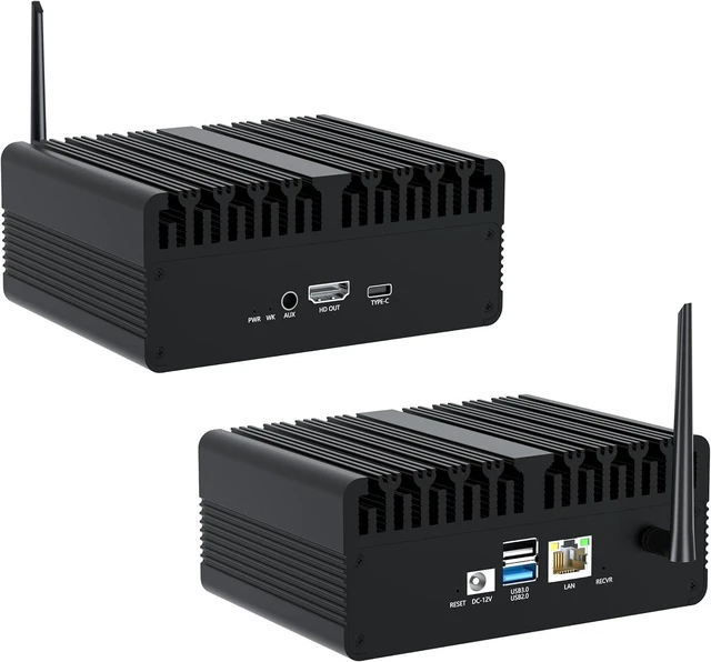 Main image of Desktop Computer, Fanless Industrial Mini PC Equipped with Rockchip RK3588 Intelligent Computing chip RK3588S Built-in 8-core ARM, Dual-Band WiFi Bluetooth, HDMI/ VGA Ports, Gigabit LAN, Metal Case