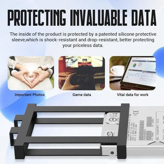 Alt view image 13 of 14 - Portable External Hard Drive Storage Expansion Mobile HDD USB 3.0 for PC, Mac, Desktop, Laptop, PS4, PS5, Xbox One X/S, Xbox 360, Xbox Series X/S, Office & Game (Black, 500GB)