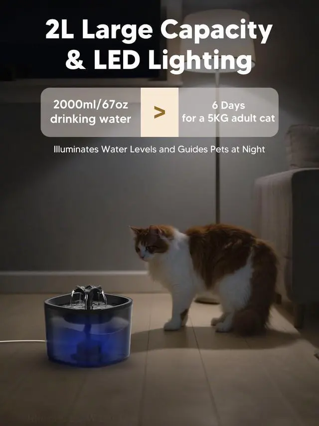 Alt view image 14 of 14 - Automatic Cat Feeder and Water Fountain, 4L/16 Cups Timed Cat Dry Food Dispenser, 10s Meal Call, 20 Portions 6 Meals Per Day, 2L Cats Fountains for Drinking with Filter, Pet Feeder for Dog Black
