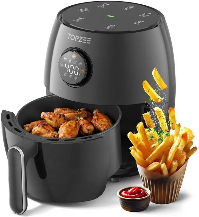 Alt view image 9 of 10 - 2.1Qt Small Air Fryer - Compact Digital Mini Airfryer with 7-in-1 Presets, 98% Less Oil, Adjustable Temperature & Timer, Shake Reminder, Nonstick, BPA-Free, Dishwasher Safe, Fast & Crispy Cooking