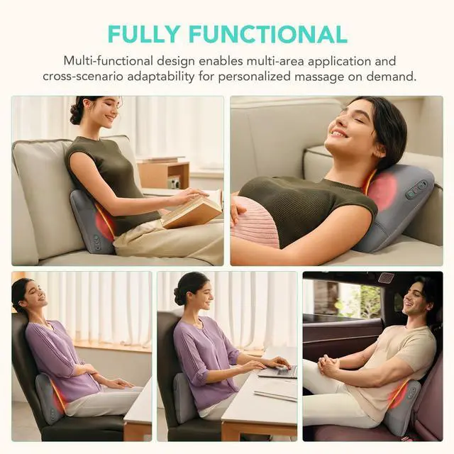 Alt view image 10 of 14 - VS500 Cordless Back Massager for Pain Relief Deep Tissue 4D Neck and Back Massager with Dual Sided Heat Valentine Gifts for Men and Women Dad Mom Grandpa