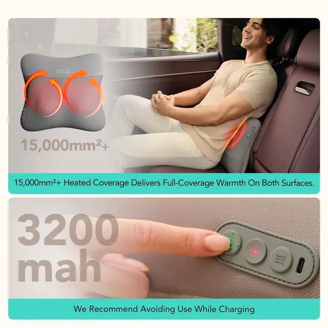 Alt view image 12 of 14 - VS500 Cordless Back Massager for Pain Relief Deep Tissue 4D Neck and Back Massager with Dual Sided Heat Valentine Gifts for Men and Women Dad Mom Grandpa