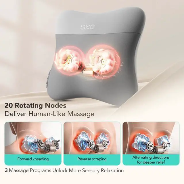 Alt view image 9 of 14 - VS500 Cordless Back Massager for Pain Relief Deep Tissue 4D Neck and Back Massager with Dual Sided Heat Valentine Gifts for Men and Women Dad Mom Grandpa