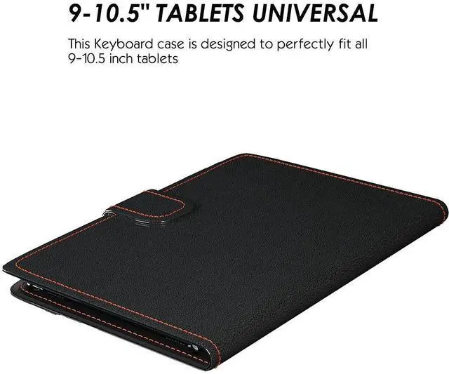 Alt view image 11 of 12 - TouchPad Keyboard case for 9",9.7",10.1",10.2",10.5",10.9",11" Tablets,2-in-1 Bluetooth Wireless Keyboard with Touchpad,7 Colors Backlit & Leather Folio Cover(Black)