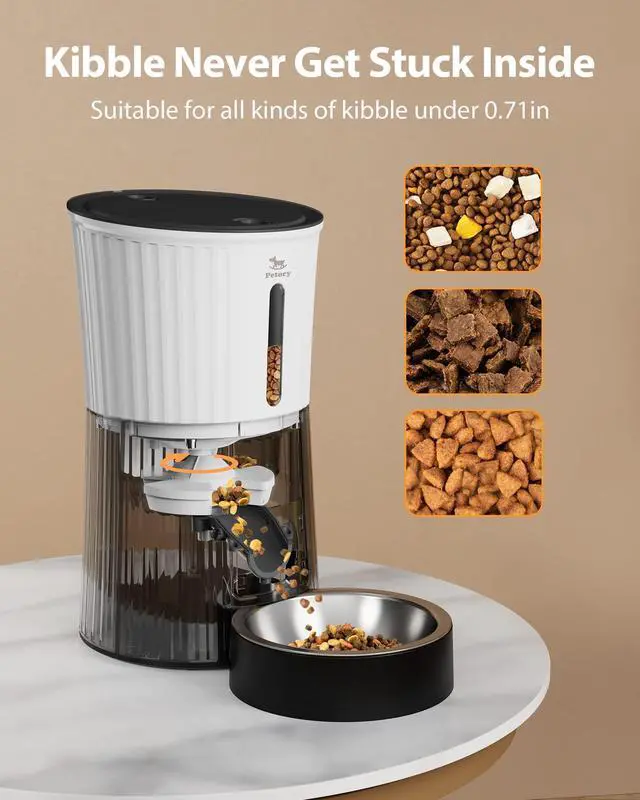 Alt view image 14 of 14 - Timed Automatic Cat Feeders - 4L Programable Dry Food Dispenser for Cats and Small Medium Dogs 6 Meals with Desiccant Bag Dual Power Supply 10S Voice Recorder