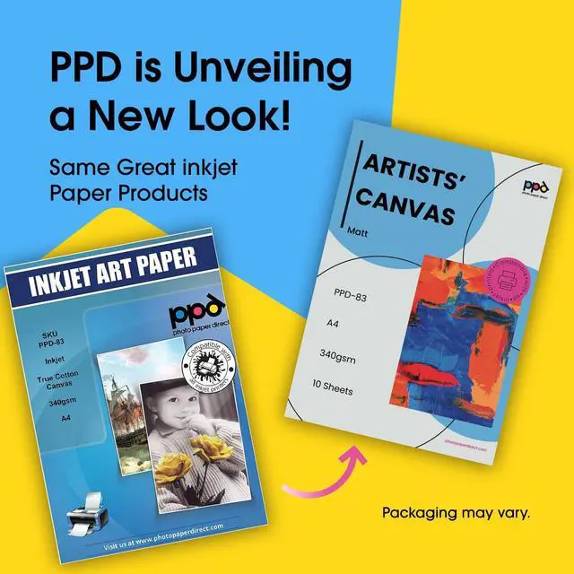 Alt view image 2 of 4 - PPD Printable Fabric Sheets, Canvas Paper for Inkjet Printer, 8.5x11" Photo Fabric Printer Sheets, Print on 100% Real Cotton, Matte Finish, No Watermark, 340 gsm 125 lbs (10 Sheets)