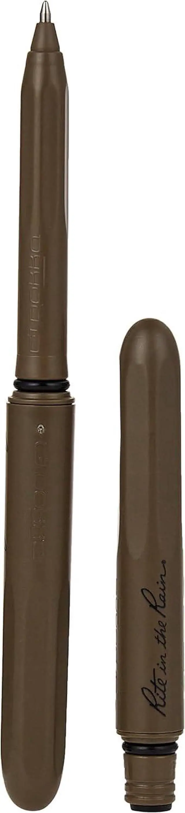 Alt view image 3 of 7 - Rite in the Rain All-Weather EDC Pen, Flat Dark Earth Pokka 2-Pack, Black 0.8mm Ink, Fine Point (No. FDE92)