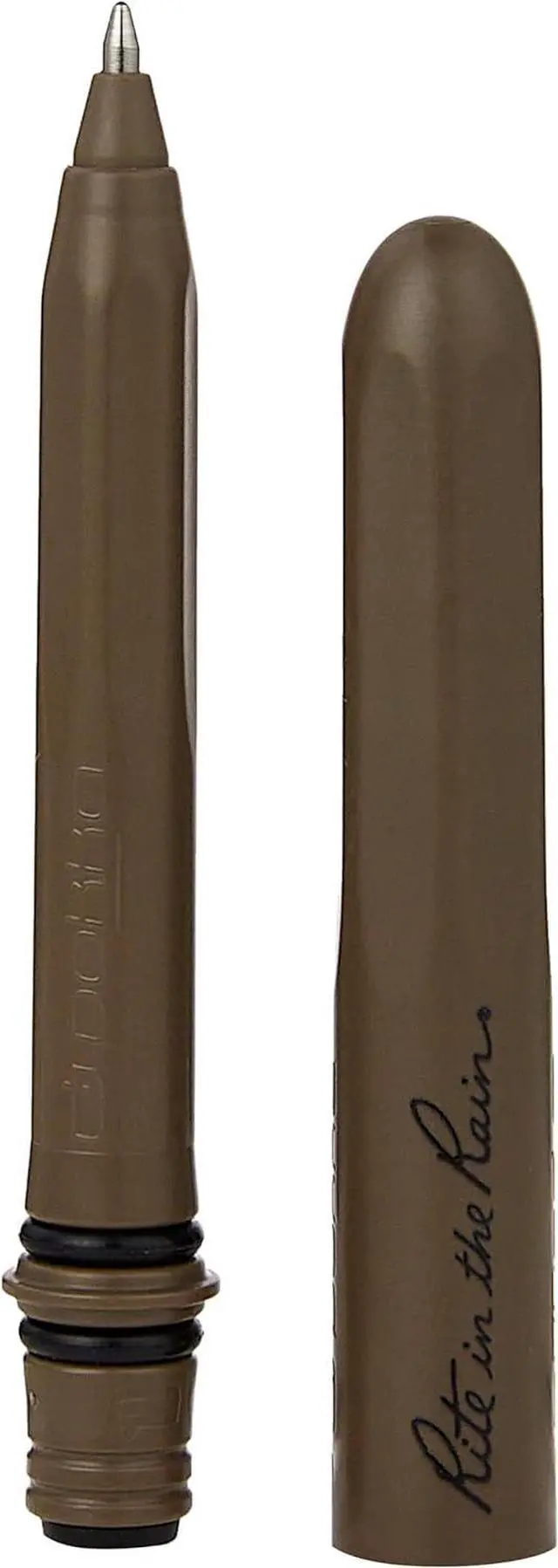 Alt view image 4 of 7 - Rite in the Rain All-Weather EDC Pen, Flat Dark Earth Pokka 2-Pack, Black 0.8mm Ink, Fine Point (No. FDE92)