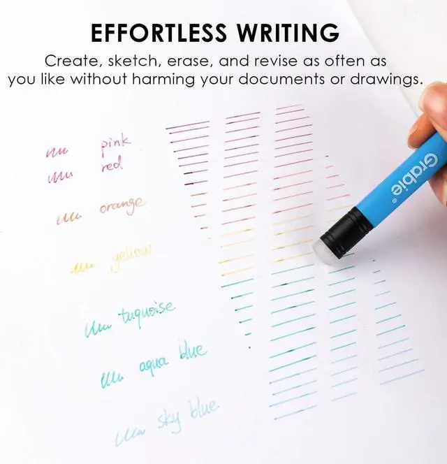 Alt view image 3 of 7 - Grabie Erasable Gel Pens, Medium Point 0.7 mm Erasable Pens, Make Mistakes Disappear for Drawing Writing Planner, Pack of 9 Assorted Colors(Whimsical Whirls)