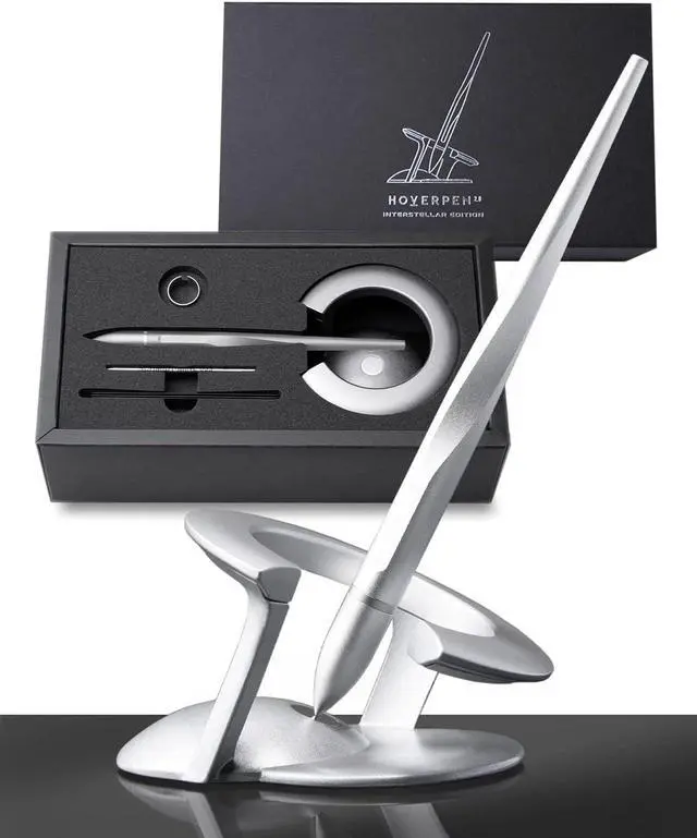Main image of novium Hoverpen Interstellar - German-engineered Ballpoint Pen with Magnetic Features, Starlight Silver