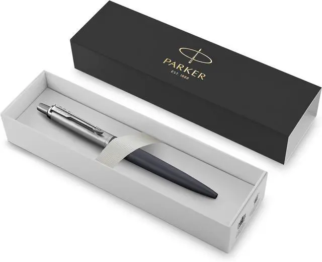 Alt view image 2 of 4 - Parker Jotter XL Ballpoint Pen, Primrose Matte Blue with Chrome Trim, Medium Point Blue Ink, Gift Box
