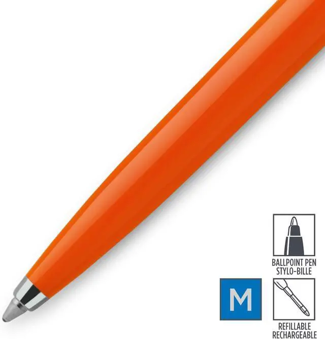 Alt view image 3 of 5 - Parker Jotter Originals Ballpoint Pen Collection, '90s Retro Orange Finish, Medium Point, Black Ink, 1 Count