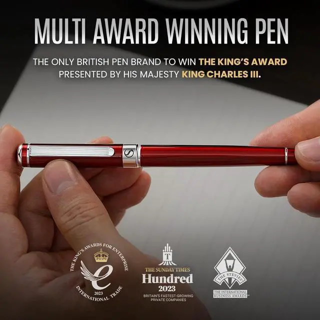 Alt view image 7 of 7 - Scriveiner Deep Crimson Red Rollerball - Stunning Red Lacquer Luxury Pen with Chrome Finish, Schmidt Ink Refills, Roller Ball Pen Gift Set for Men & Women, Professional, Executive, Office, Nice Pens