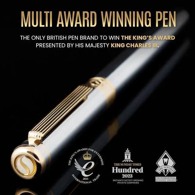 Alt view image 2 of 7 - Scriveiner Silver Chrome Rollerball Pen - Stunning Luxury Pen, Real Gold Plating, Schmidt Ink Refill, Best Roller Ball Pen Gift Set for Men & Women, Professional, Executive Office, Fancy Pens