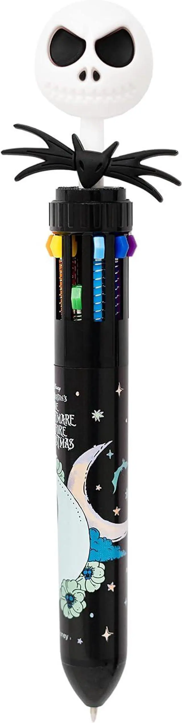 Main image of Grupo Erik Disney Pen The Nightmare Before Christmas | 10 In 1 Ballpoint Pen With 3D Jack Skellington Topper, Multi Colour Pen | Nightmare Before Christmas Gifts, Disney Gifts