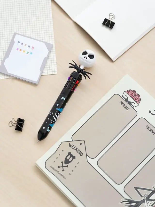 Alt view image 6 of 7 - Grupo Erik Disney Pen The Nightmare Before Christmas | 10 In 1 Ballpoint Pen With 3D Jack Skellington Topper, Multi Colour Pen | Nightmare Before Christmas Gifts, Disney Gifts