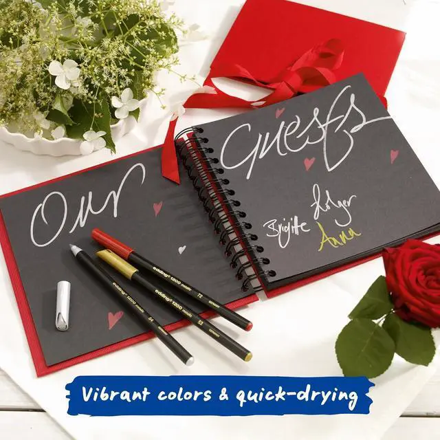 Alt view image 7 of 7 - edding 1200 Metallic Color Fiber Pen Set, 6-Colors