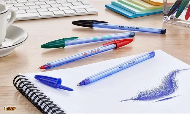 Alt view image 4 of 5 - BIC Cristal Soft Ballpoint Pens Non-Retractable Blue Box of 50