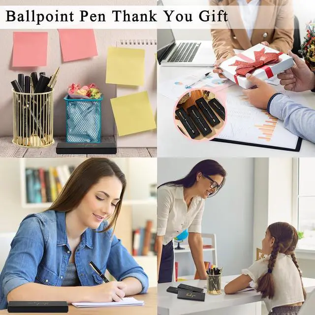 Alt view image 4 of 7 - PerKoop 10 Sets Thank You Gifts Appreciation Pens with Boxes for Employee Coworker Team Awards Fathers Day Party Favors Bulk Office Supplies Inspirational Gifts(Black,Mixed)