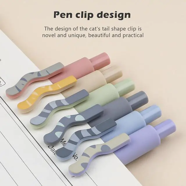 Alt view image 4 of 6 - Ddaowanx Cute Cat Pens,6 Pcs 0.7mm Quick Dry Ink Colored Gel Pens | Fine Point Smooth Writing Pens for Journaling and Coloring,Kawaii Cat Lover Gifts for Women,Christmas Stocking Stuffers