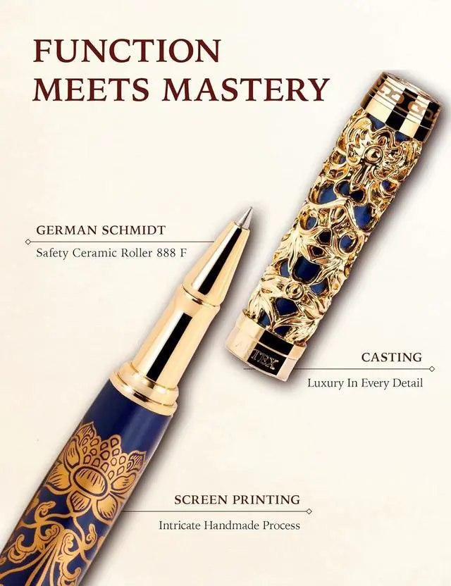 Alt view image 3 of 3 - ARTEX Executive Rollerball Pen Sets With Stand-Museum Collections-Crafting Timeless Beauty-Luxury Pen Gift & Office Desk Decor, German SCHMIDT refill, Solid Metal & Marble Texture
