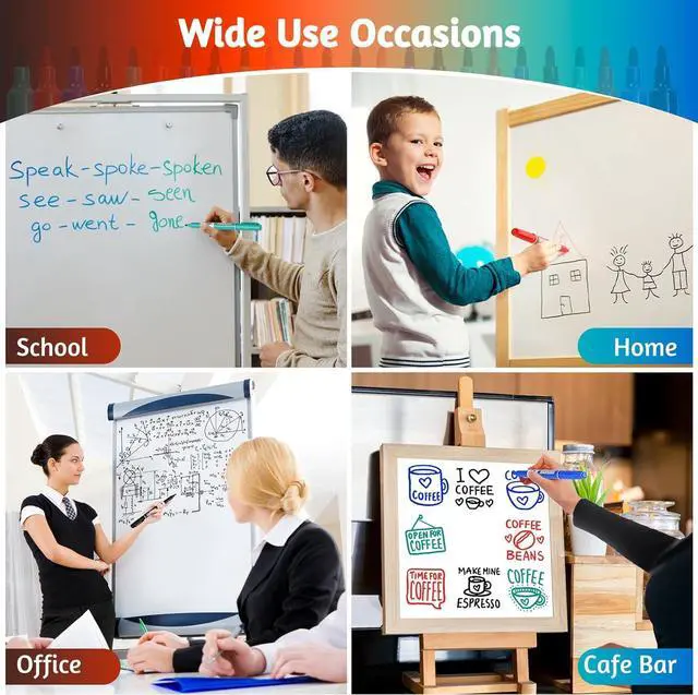 Alt view image 5 of 5 - SUQJOY Dry Erase Markers, Bullet Tip Whiteboard Markers, Low Odor Thick Dry Markers, 12 pack Assorted Colors for Kids/Teachers (12 Count 12 Colors)