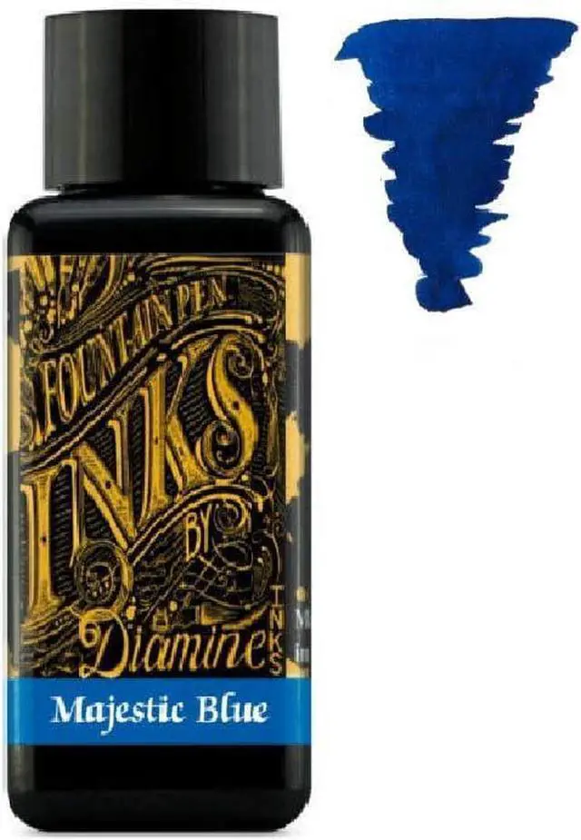 Alt view image 6 of 7 - Diamine - 30ml Fountain Pen Ink - Color Wheel - 6 Pack - Autumn Oak, Hope Pink, Jet Black, Ultra Green, Majestic Blue, Red Dragon