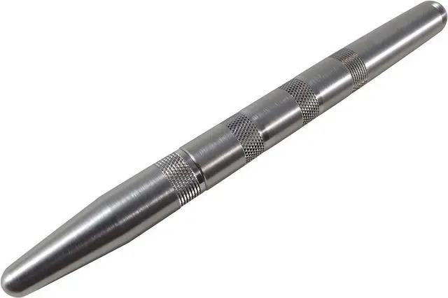 Main image of Solid Stainless Steel Pen - Machined Ballpoint Pen, Pocket Pens, Fine Point, Gel Ink, Made in the USA (Stainless Steel)