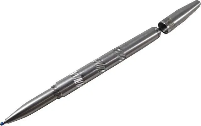 Alt view image 3 of 5 - Solid Stainless Steel Pen - Machined Ballpoint Pen, Pocket Pens, Fine Point, Gel Ink, Made in the USA (Stainless Steel)