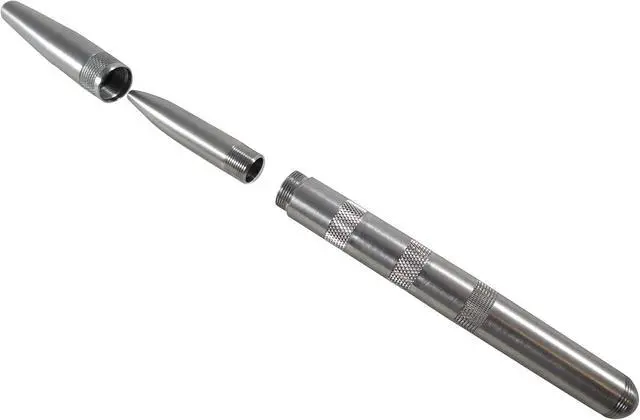 Alt view image 4 of 5 - Solid Stainless Steel Pen - Machined Ballpoint Pen, Pocket Pens, Fine Point, Gel Ink, Made in the USA (Stainless Steel)