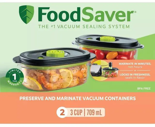 Alt view image 4 of 4 - 2pk 3 Cup Preserve and Marinate Vacuum Containers