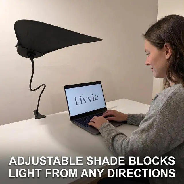 Alt view image 8 of 8 - Cubicle Shade & Laptop Sun Shade for Working Outside Adjustable Desk Shade Blocks Overhead Fluorescent Light & Window Glare Foldable Cubicle Light Blocker for Light-Sensitive Workers
