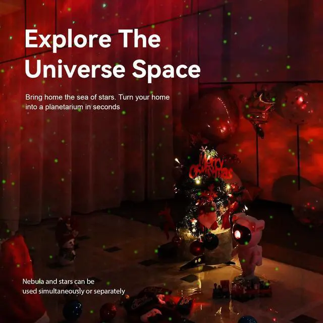 Alt view image 8 of 12 - Star Projector Galaxy Night Light - Astronaut Space Projector, Starry Nebula Ceiling LED Lamp with Timer and Remote, Kids Room Decor Aesthetic, for Christmas & Birthdays