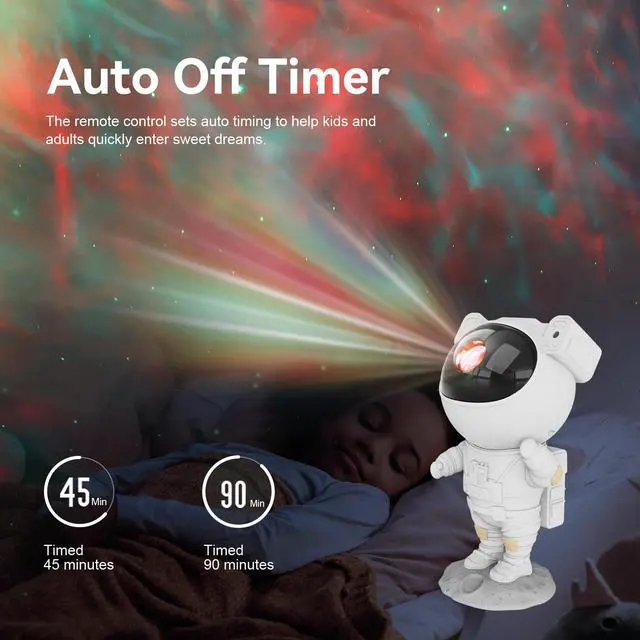 Alt view image 11 of 12 - Star Projector Galaxy Night Light - Astronaut Space Projector, Starry Nebula Ceiling LED Lamp with Timer and Remote, Kids Room Decor Aesthetic, for Christmas & Birthdays