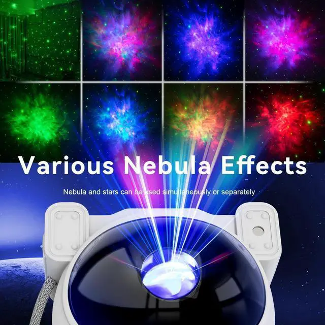 Alt view image 12 of 12 - Star Projector Galaxy Night Light - Astronaut Space Projector, Starry Nebula Ceiling LED Lamp with Timer and Remote, Kids Room Decor Aesthetic, for Christmas & Birthdays