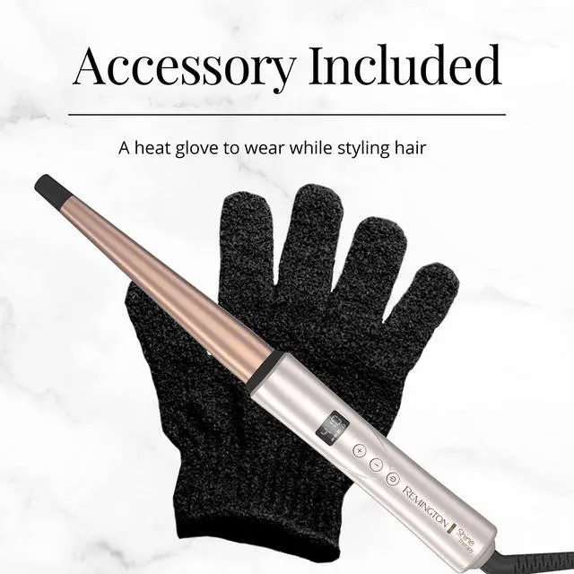 Alt view image 13 of 14 - Shine Therapy Argan Oil & Keratin Infused ½-1 Inch Tapered Curling Wand for Natural Curls, Includes Heat Glove