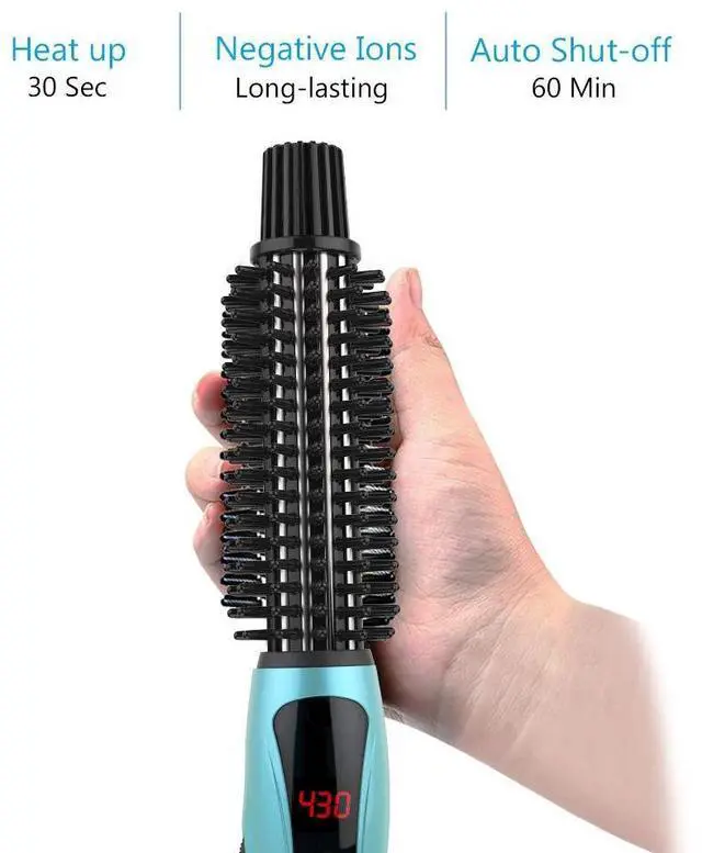 Alt view image 9 of 14 - Curling Iron, Dual Voltage Travel 1 Inch Ceramic Tourmaline Ionic Hair Curler Hot Brush, Professional Anti-Scald Instant Heat Up Curling Wands, Heated Styler for Long Hair