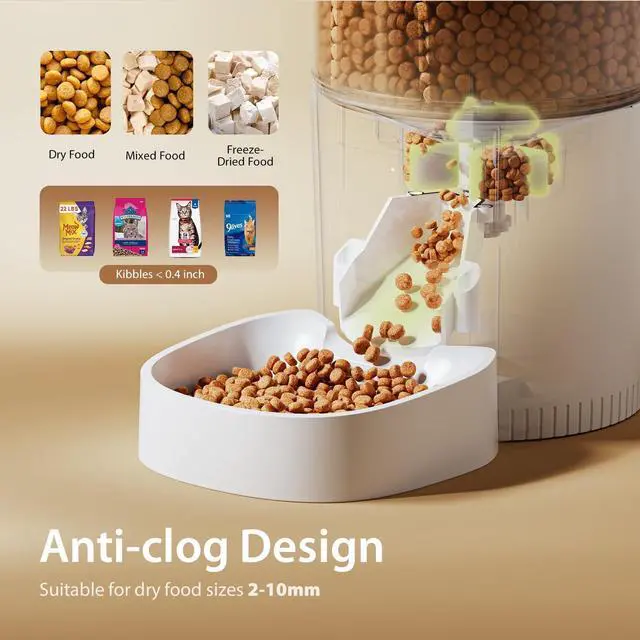 Alt view image 12 of 14 - Automatic Cat Feeders, 3L Timed Cat Dry Food Dispenser with Desiccant Bags, Dual Power Supply, Programmable Portion Size, 6 Meals, 20 Portions Per Day, Auto Pet Feeder for Cats and Small Dogs