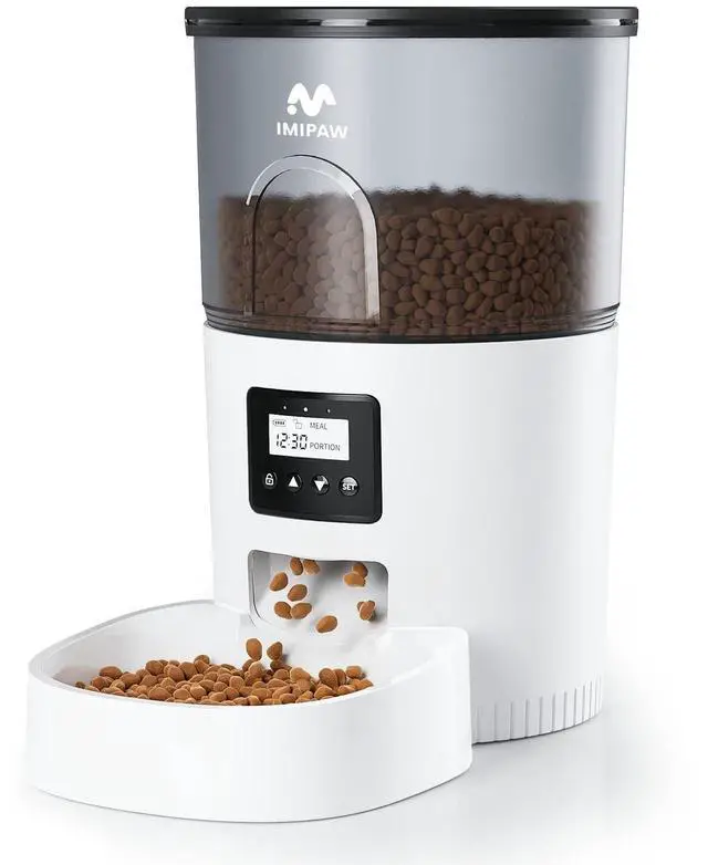 Alt view image 8 of 14 - Automatic Cat Feeders, 3L Timed Cat Dry Food Dispenser with Desiccant Bags, Dual Power Supply, Programmable Portion Size, 6 Meals, 20 Portions Per Day, Auto Pet Feeder for Cats and Small Dogs