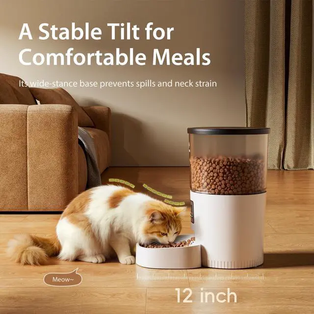 Alt view image 10 of 14 - Automatic Cat Feeders, 3L Timed Cat Dry Food Dispenser with Desiccant Bags, Dual Power Supply, Programmable Portion Size, 6 Meals, 20 Portions Per Day, Auto Pet Feeder for Cats and Small Dogs
