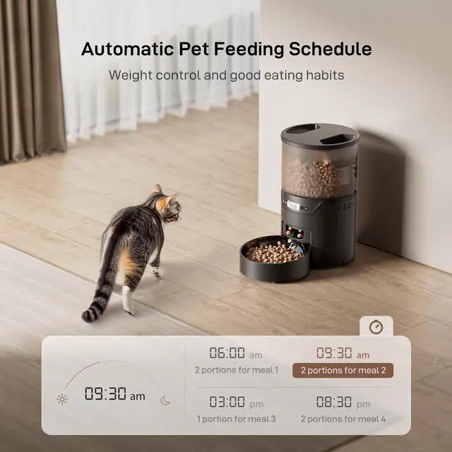Alt view image 9 of 14 - Automatic Cat Feeder: 3L Auto Food Dispenser with Timed Feeding| 6 Meal Programmable& 1-20 Portion Precise Control- Easy to Clean & Setup for Cat Indoor| Desiccant Bag Keep Food Fresh