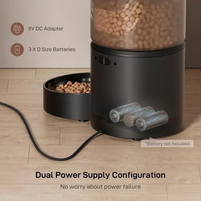 Alt view image 10 of 14 - Automatic Cat Feeder: 3L Auto Food Dispenser with Timed Feeding| 6 Meal Programmable& 1-20 Portion Precise Control- Easy to Clean & Setup for Cat Indoor| Desiccant Bag Keep Food Fresh