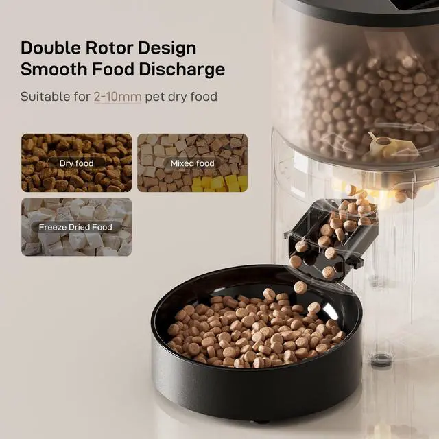 Alt view image 11 of 14 - Automatic Cat Feeder: 3L Auto Food Dispenser with Timed Feeding| 6 Meal Programmable& 1-20 Portion Precise Control- Easy to Clean & Setup for Cat Indoor| Desiccant Bag Keep Food Fresh