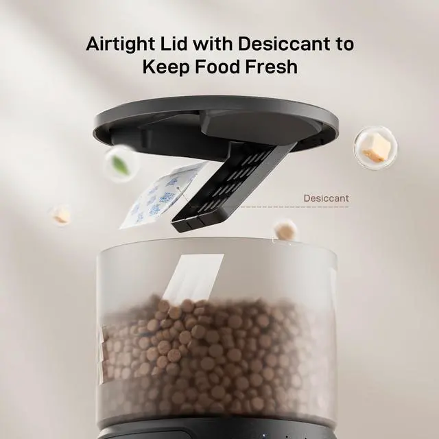 Alt view image 12 of 14 - Automatic Cat Feeder: 3L Auto Food Dispenser with Timed Feeding| 6 Meal Programmable& 1-20 Portion Precise Control- Easy to Clean & Setup for Cat Indoor| Desiccant Bag Keep Food Fresh