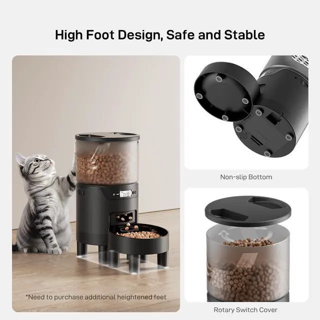 Alt view image 14 of 14 - Automatic Cat Feeder: 3L Auto Food Dispenser with Timed Feeding| 6 Meal Programmable& 1-20 Portion Precise Control- Easy to Clean & Setup for Cat Indoor| Desiccant Bag Keep Food Fresh