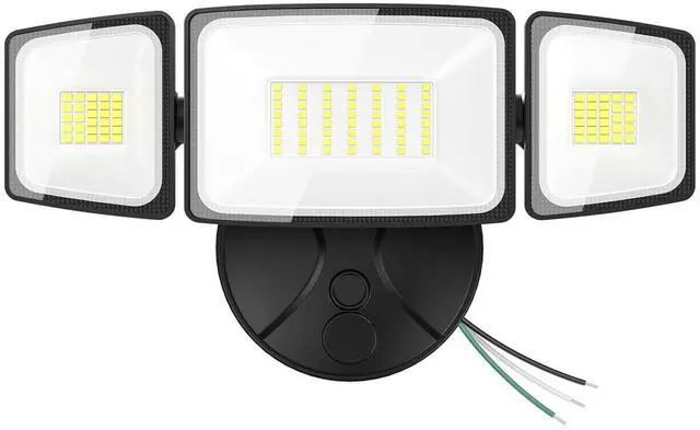 Alt view image 9 of 14 - 75W Flood Lights Outdoor, 7000LM Brightness Security Lights Switch Controlled, 3 Adjustable Heads, IP65 Waterproof, 6500K Wall Mount Exterior LED Flood Light