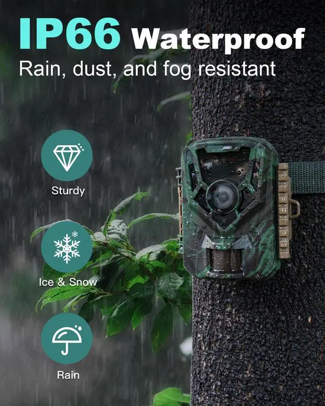 Alt view image 10 of 14 - Trail Camera 36MP 2.7K, Mini Game Camera with Night Vision 0.1s Trigger Time Motion Activated 130°Wide-Angle, Waterproof Trail Cam with 2.0 HD TFT Screen, Hunting Camera for Wildlife Monitoring