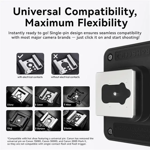 Alt view image 9 of 14 - SL03 Camera Mini Flash Speedlite with Video Light for Beginners Basic, GN8 6500K Flash 90° Angle Adjustable Compatible with Sony/Canon/Fuji/Nikon DSLR, Universal Single Contact Hot Shoe Mount