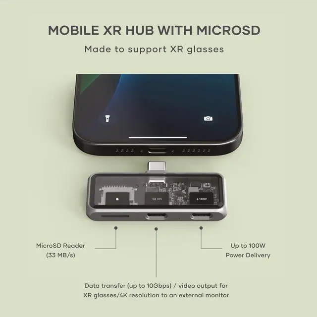 Alt view image 14 of 14 - USB C Hub Mobile, with 4K HDMI, 100W Pass-Through Charging, 10Gbps Data Transfer, MicroSD Card Reader, 4-in-1 USB C Adapter for iPad, MacBook, Switch OLED and More